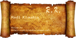 Redl Klaudia névjegykártya